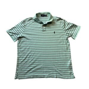 POLO Ralph Lauren collared shirt, size XL, Teal & Blue stripes; 100% Cotton
